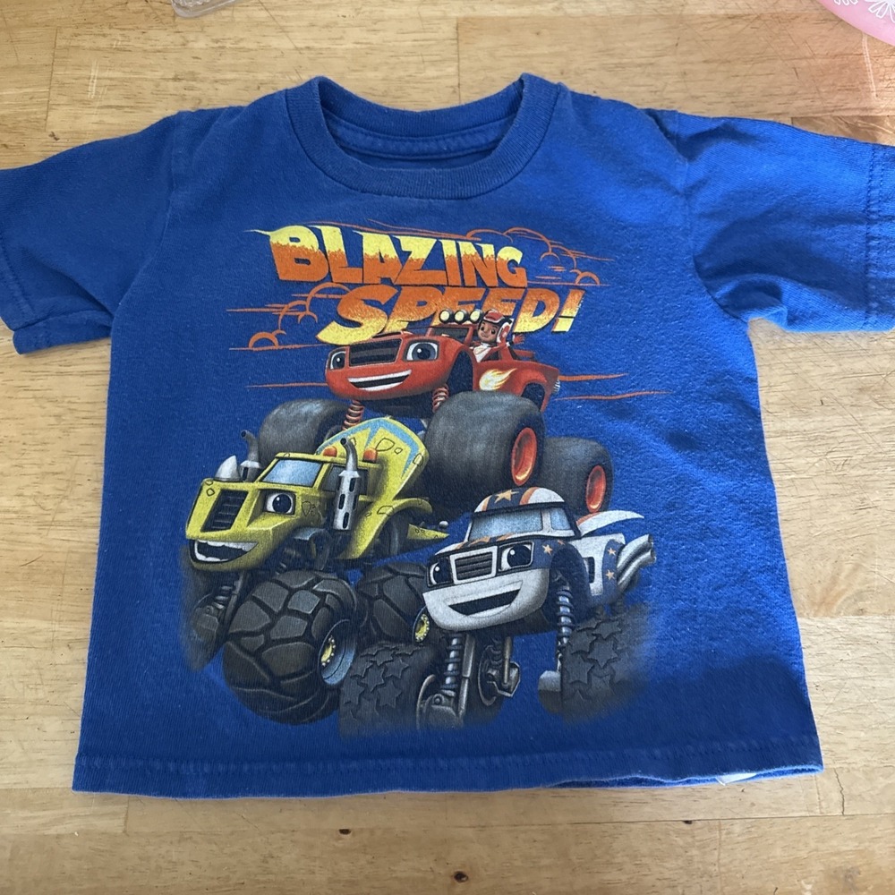 Blaze And The Monster Machines T-Shirt Boys Size 2t Blue Cotton